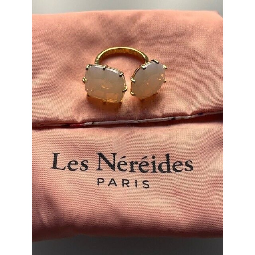Les Nereides 2 Diamantine Opal White Stones Toi Et Moi Ring - Size : 54 Rv $145